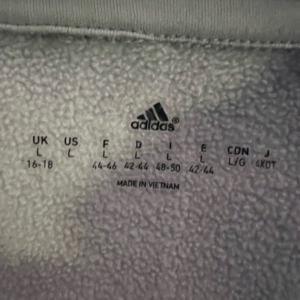 Adidas Cowl Neck Hooded Sweatshirt Gray Women Size L Climawarm - Picture 7 of 7